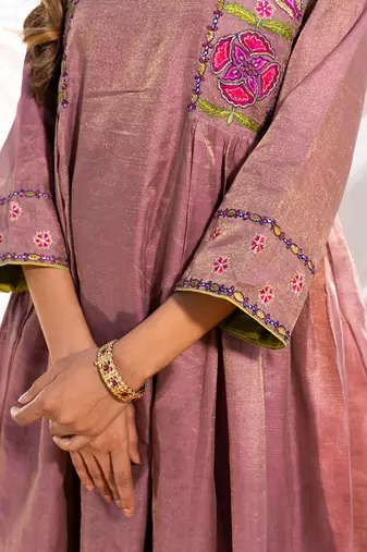 Mauve cotton kurta set