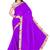Purple plain chiffon saree with blouse