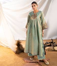Green cotton kurta set