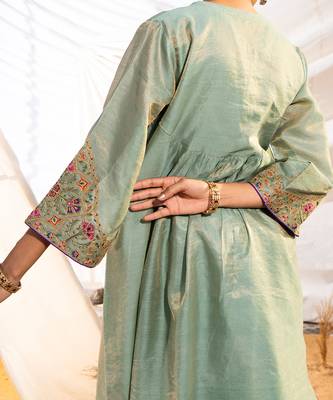 Green cotton kurta set 4