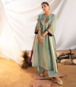 Green cotton kurta set