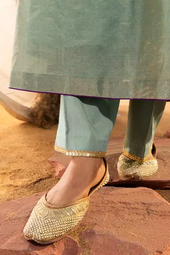 Green cotton kurta set
