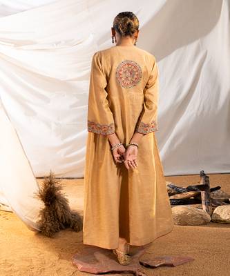 Beige cotton kurta set 5