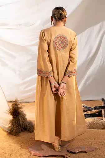 Beige cotton kurta set