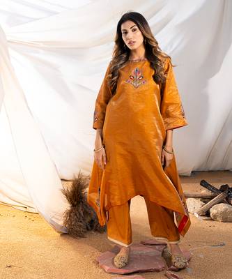 Rust cotton kurta set 2
