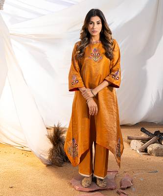 Rust cotton kurta set 1
