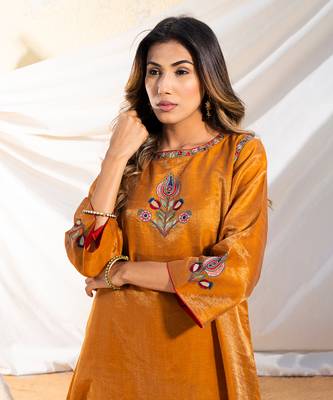 Rust cotton kurta set 3