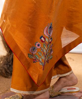 Rust cotton kurta set 4