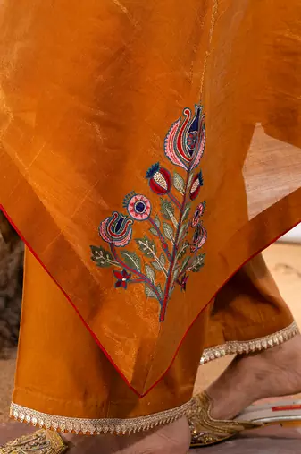 Rust cotton kurta set