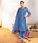Blue cotton kurta set