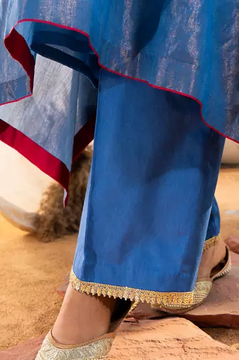 Blue cotton kurta set