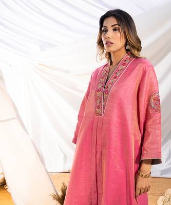 Pink cotton kurta set 2