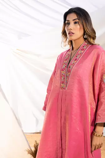 Pink cotton kurta set