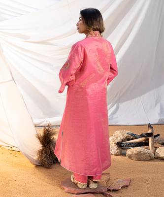 Pink cotton kurta set 4