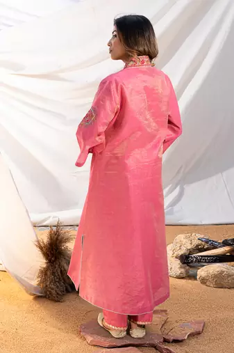 Pink cotton kurta set