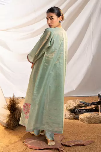 Green cotton kurta set