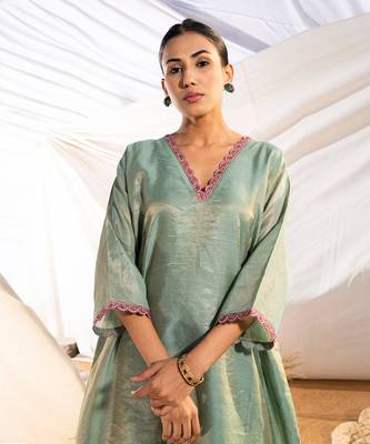 Green cotton kurta set 5