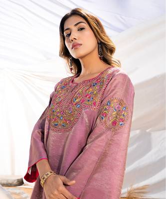 Mauve cotton kurta set 2
