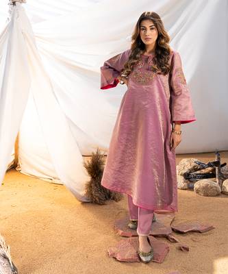 Mauve cotton kurta set 3