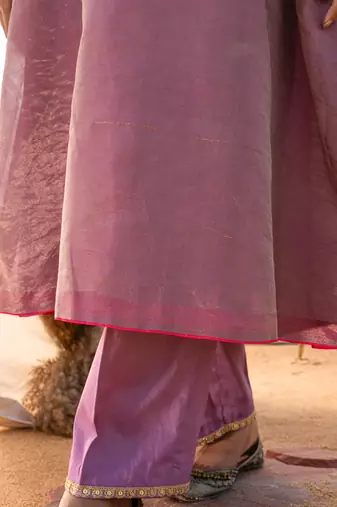 Mauve cotton kurta set