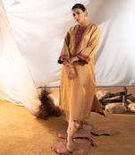 Beige cotton kurta set