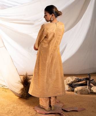 Beige cotton kurta set 3