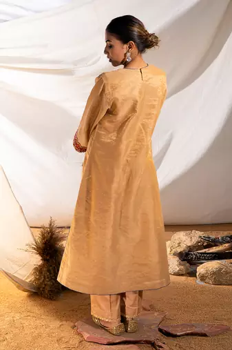 Beige cotton kurta set