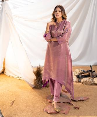 Mauve cotton kurta set 2