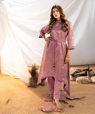 Mauve cotton kurta set 4