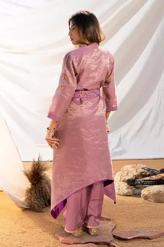 Mauve cotton kurta set