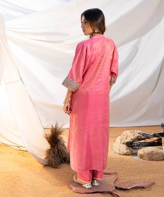 Pink cotton kurta set 3