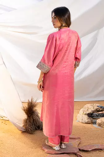 Pink cotton kurta set