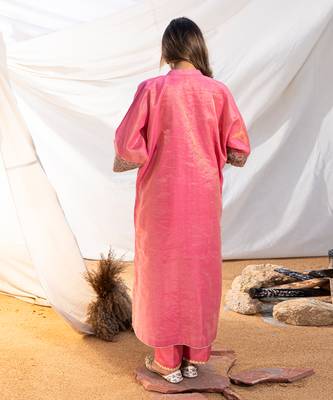 Pink cotton kurta set 4