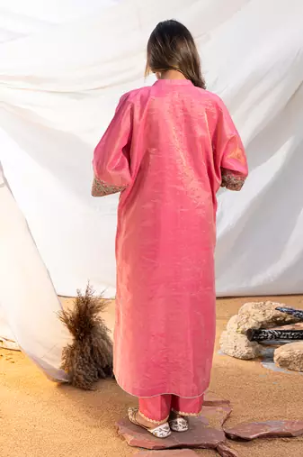 Pink cotton kurta set