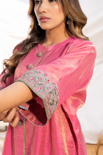 Pink cotton kurta set