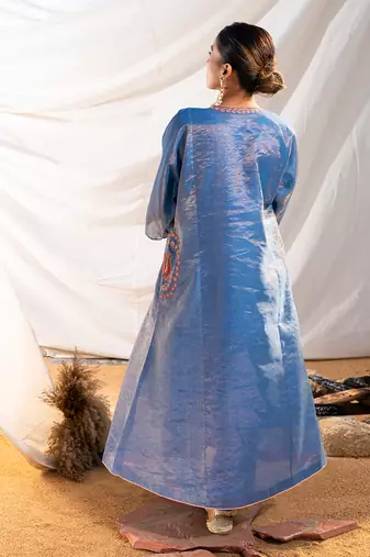 Blue cotton kurta set