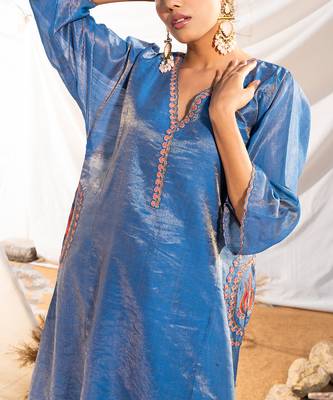 Blue cotton kurta set 5