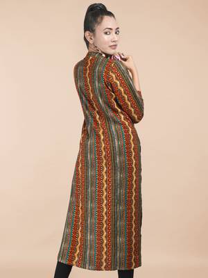Maahi fabs women abstract bandhani rajasthani straight kurta 5