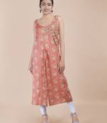 Maahi fabs women floral motifs with embriodered peach kurta
