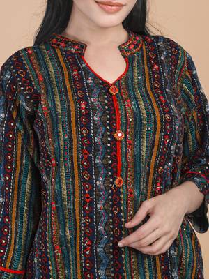 Maahi fabs women bandhani printed design straight cotton kurta 2