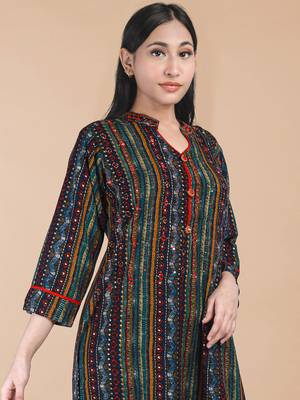 Maahi fabs women bandhani printed design straight cotton kurta 4