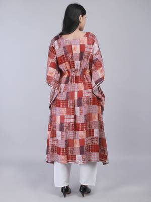 Maahi fabs abstract multi printed khaftan maxy dress | size-m-xxl | pure cotton 2