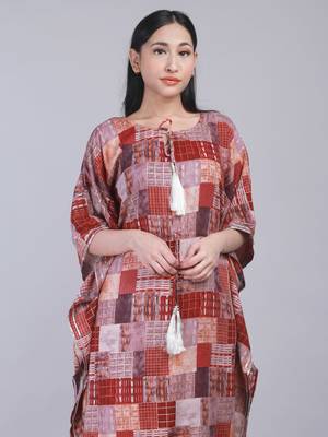Maahi fabs abstract multi printed khaftan maxy dress | size-m-xxl | pure cotton 1