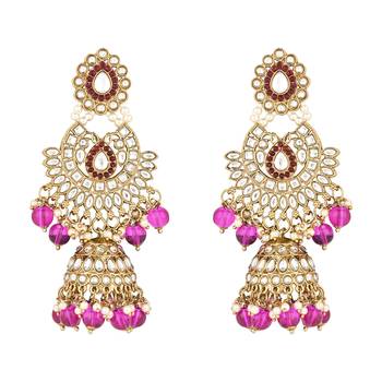 I jewels traditional kundan & pearl drop choker necklace jewellery with jhumki earrings & maang tikka set 3