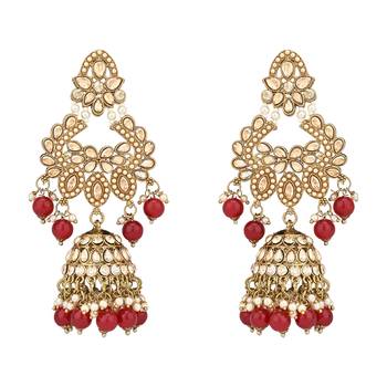 stylish traditional kundan & pearl drops bridal choker necklace jewellery set 3