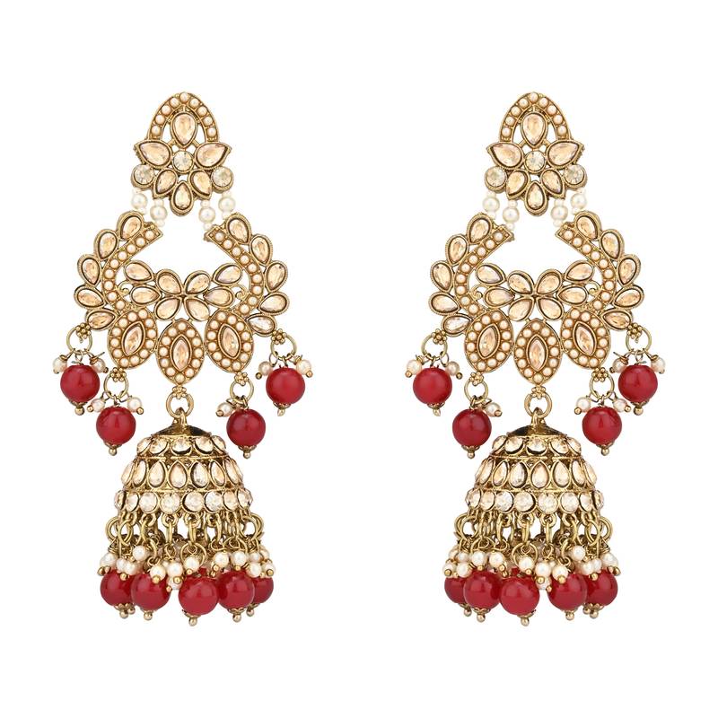 stylish traditional kundan & pearl drops bridal choker necklace jewellery set