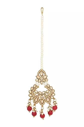 stylish traditional kundan & pearl drops bridal choker necklace jewellery set