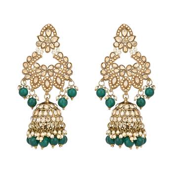 stylish traditional kundan & pearl drops bridal choker necklace jewellery set 3