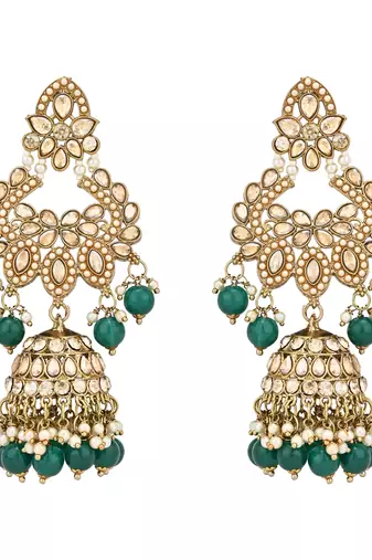stylish traditional kundan & pearl drops bridal choker necklace jewellery set