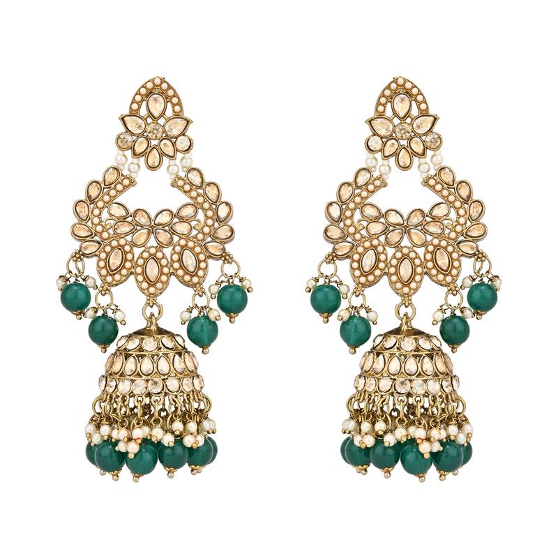 stylish traditional kundan & pearl drops bridal choker necklace jewellery set